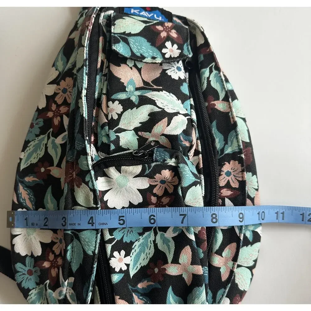Kavu Original Rope Bag New Blossom Floral Sling Pack Canvas Backpack